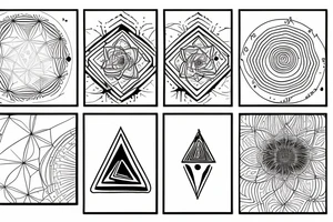 Cosmos, universe, energy, triangle, Fibonacci numbers tattoo idea