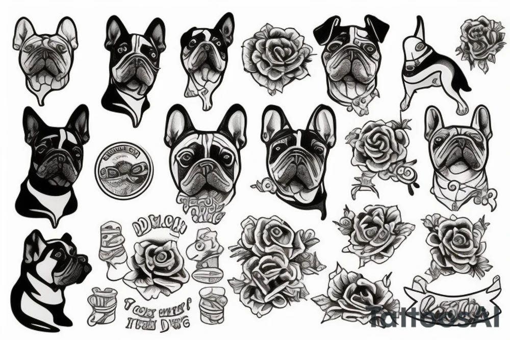 dog color tattoo idea