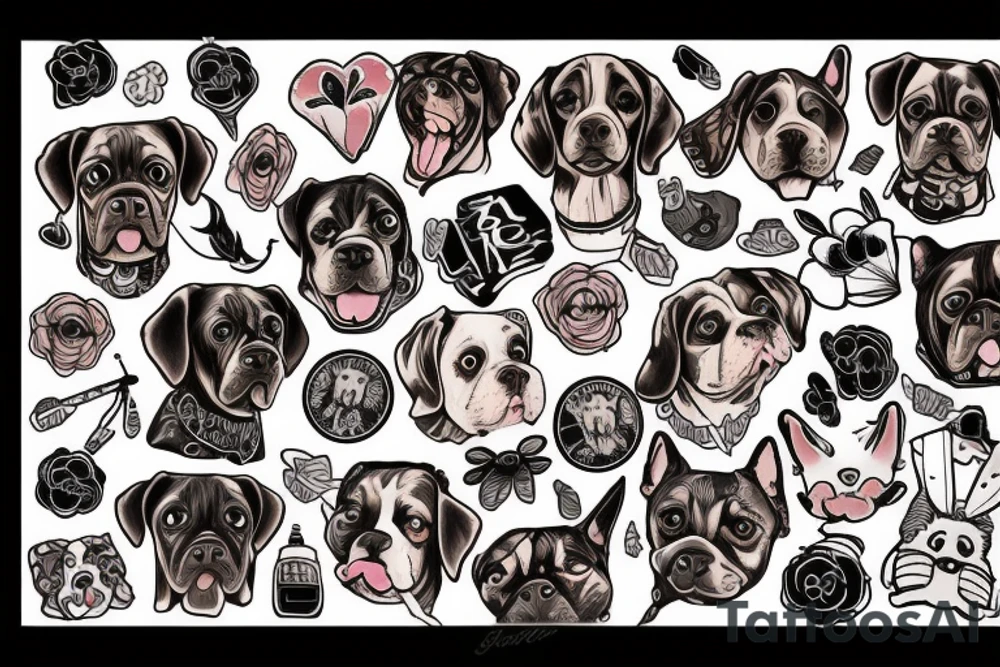 dog color tattoo idea