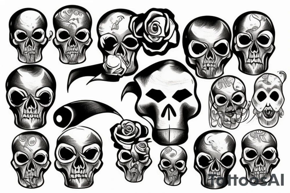 Bomb Skull tattoo idea