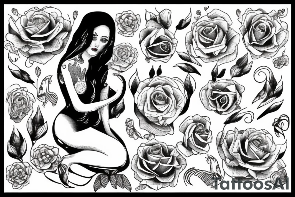 Woman rosing out of the water tattoo idea