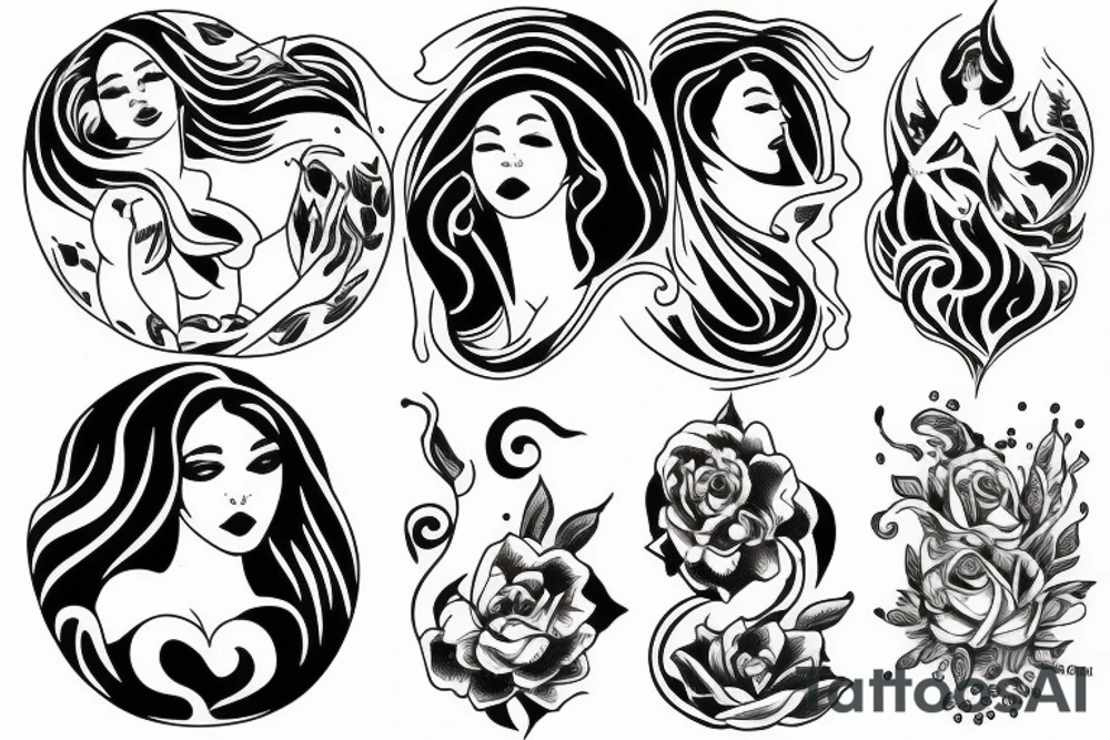 Woman rising out of the water tattoo idea