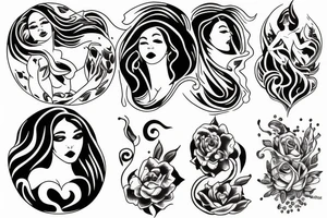 Woman rising out of the water tattoo idea