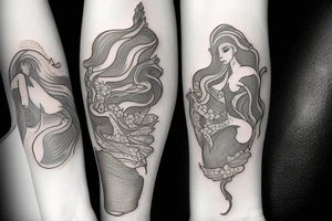 Woman rising out of the water tattoo idea
