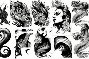 Woman rising out of the water tattoo idea