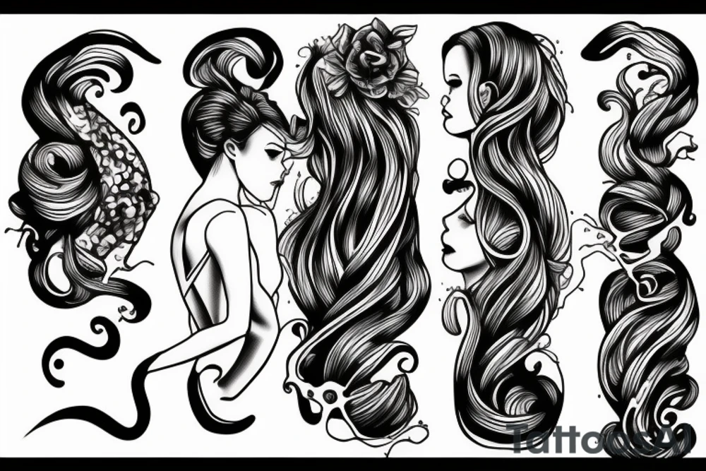 Woman rising out of the water tattoo idea