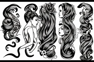 Woman rising out of the water tattoo idea