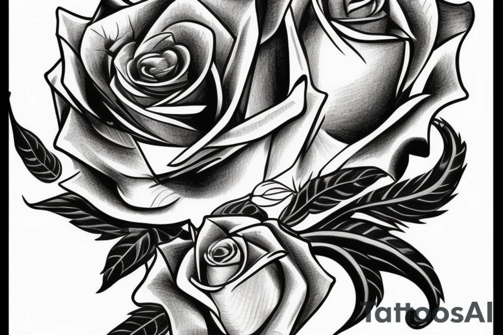 rose and dagger with evil mouse through tattoo idea
