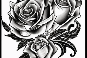 rose and dagger with evil mouse through tattoo idea