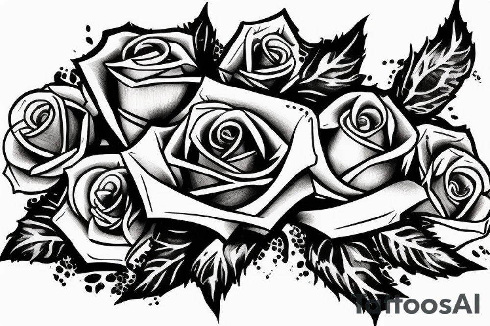 rose and dagger with evil mouse through tattoo idea