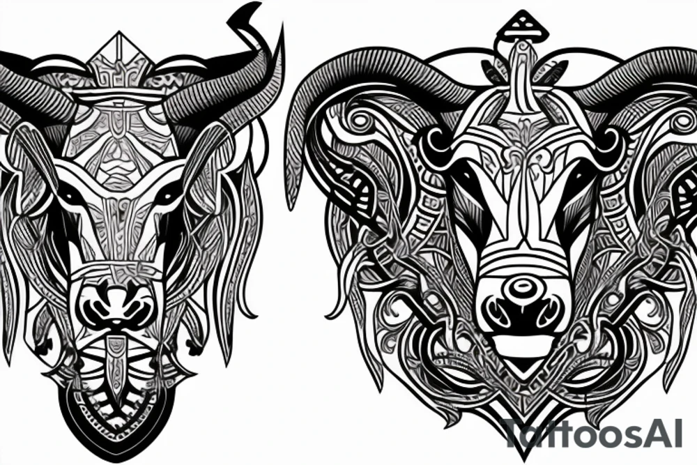 Taurus on the neck tattoo idea
