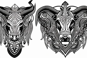Taurus on the neck tattoo idea