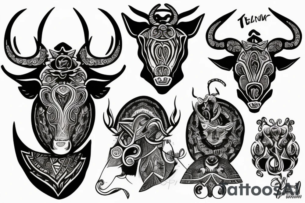 Taurus on the neck tattoo idea