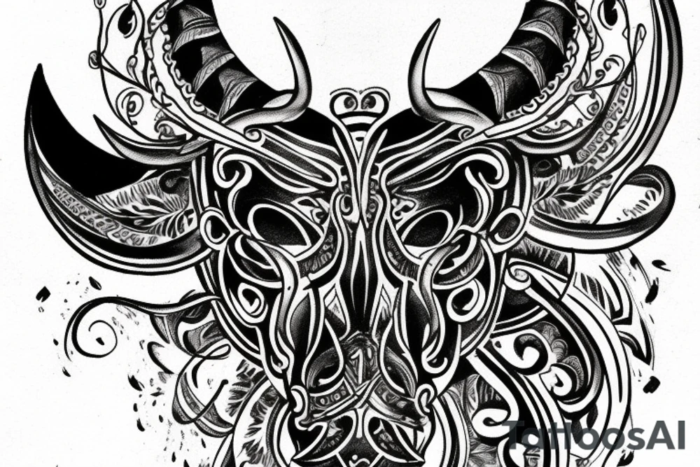 Taurus on the neck tattoo idea