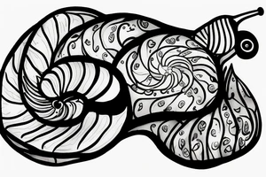 Snail on a leaf looking at the sky tattoo idea
