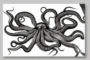 the octopus grabbed the girl with its tentacles tattoo idea