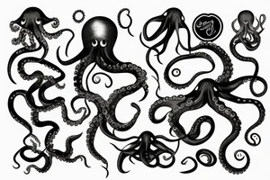 the octopus grabbed the girl with its tentacles tattoo idea