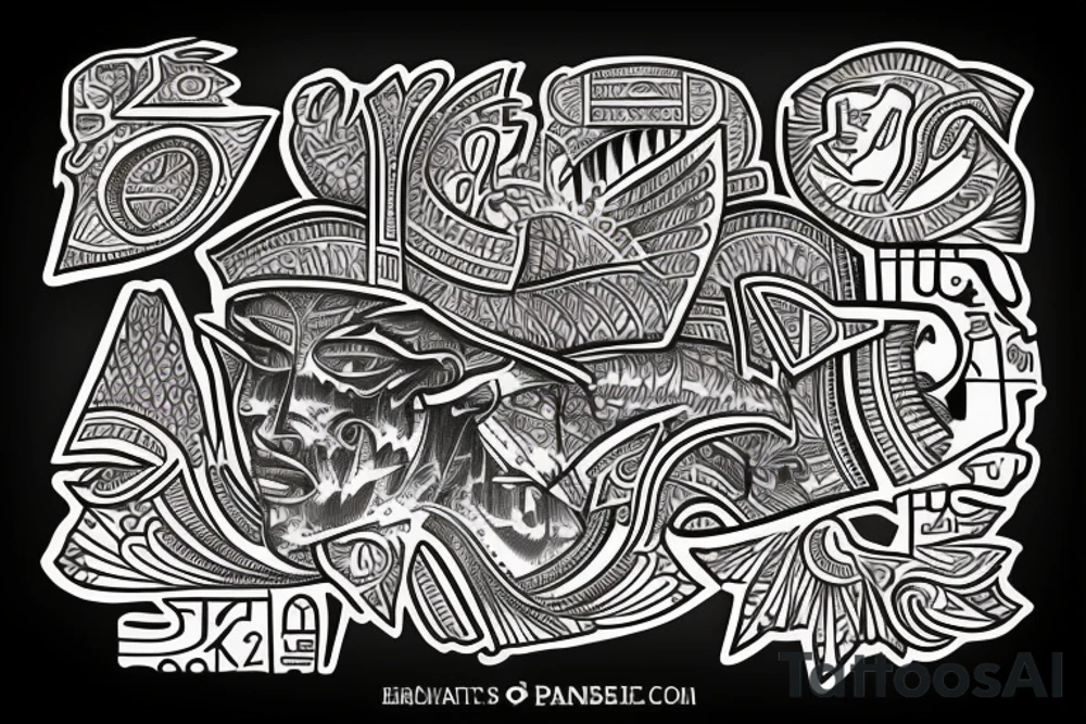 Text bobbybeats in Egyptian style tattoo idea