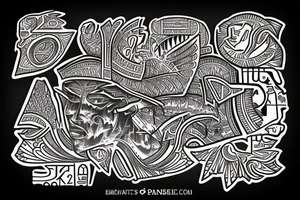Text bobbybeats in Egyptian style tattoo idea