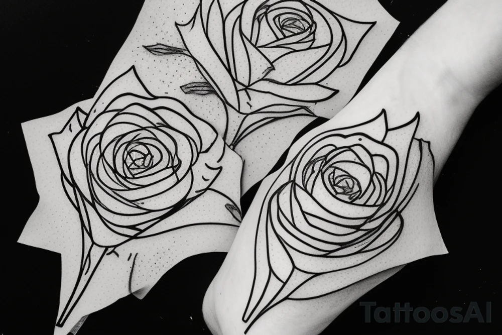 A spider lily flower and A white rose flower with intertwined stems, with “Whatever it Takes” writes down the stem. tattoo idea