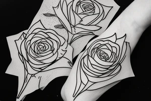 A spider lily flower and A white rose flower with intertwined stems, with “Whatever it Takes” writes down the stem. tattoo idea