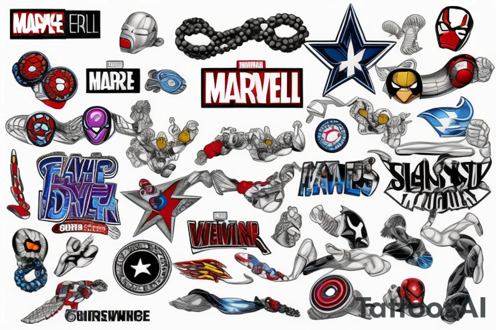 Bracelet with marvel tattoo idea