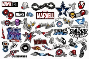 Bracelet with marvel tattoo idea