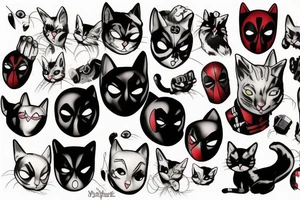 Cat deadpool tattoo idea