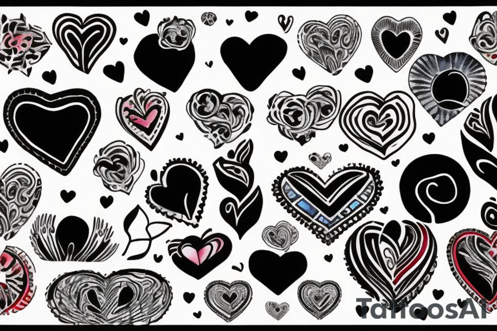 Heart with pattern in the middle tattoo idea