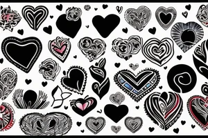 Heart with pattern in the middle tattoo idea