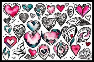 Heart with pattern in the middle tattoo idea
