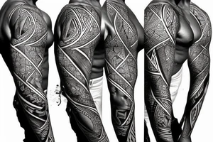 African tribal half sleeve tattoo idea