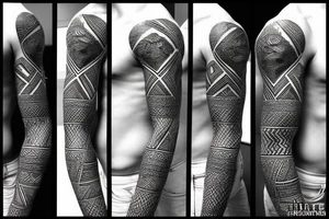African tribal half sleeve tattoo idea