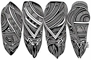 African tribal half sleeve from shoulder to elbow tattoo idea