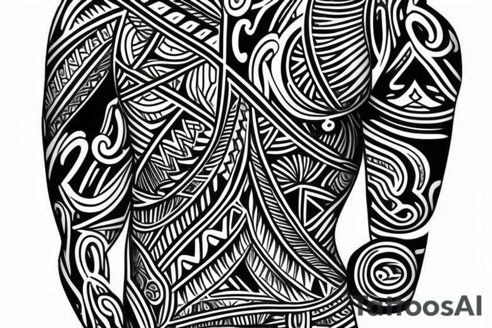 African tribal half sleeve from shoulder to elbow tattoo idea