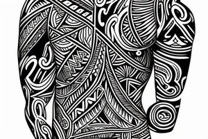 African tribal half sleeve from shoulder to elbow tattoo idea