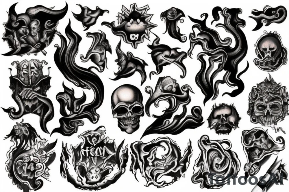 heaven and hell meet in the middle tattoo idea