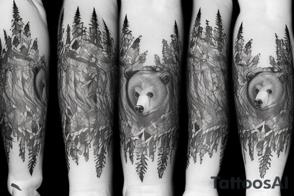 Bear tohr forest tattoo idea