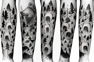 Dressive Bear tohr forest tattoo idea