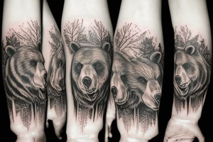 Dressive Bear tohr forest tattoo idea