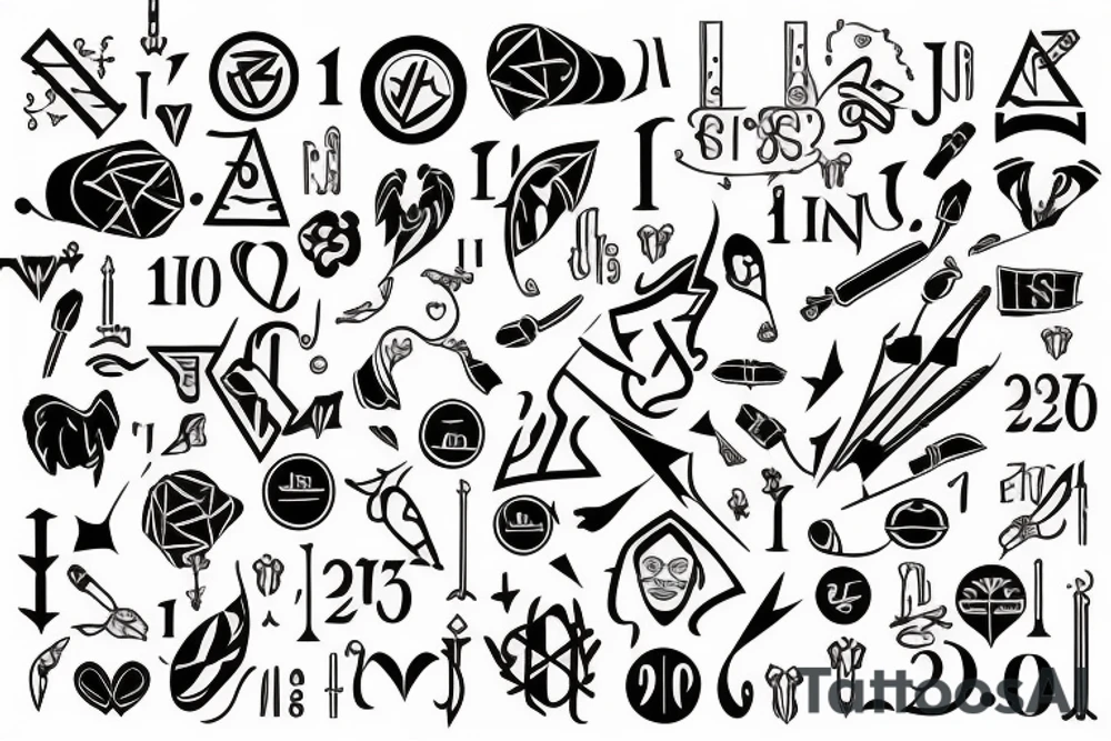 birthdates of family member tattoo idea