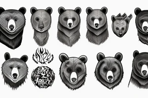 Agressive Bear tohr forest tattoo idea