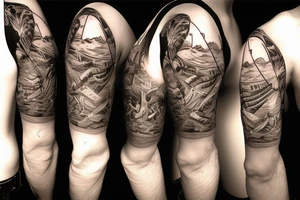 mountains with heart climbing and hiking tattoo idea