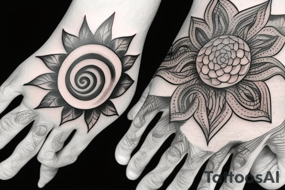 Spiral around hand tattoo idea