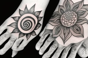 Spiral around hand tattoo idea