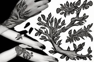 thorn branch around hand tattoo idea