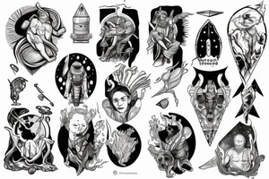 Scandinavian gods as astronauts tattoo idea