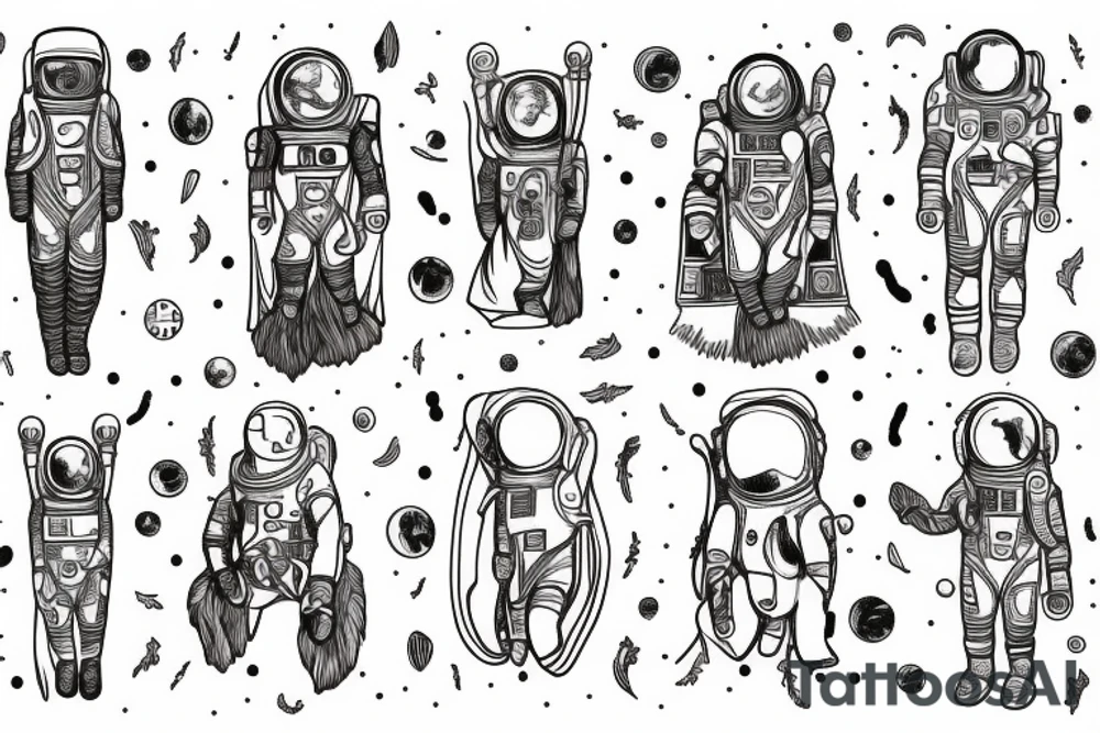 Scandinavian gods as astronauts tattoo idea
