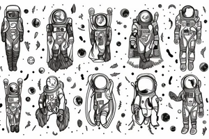 Scandinavian gods as astronauts tattoo idea