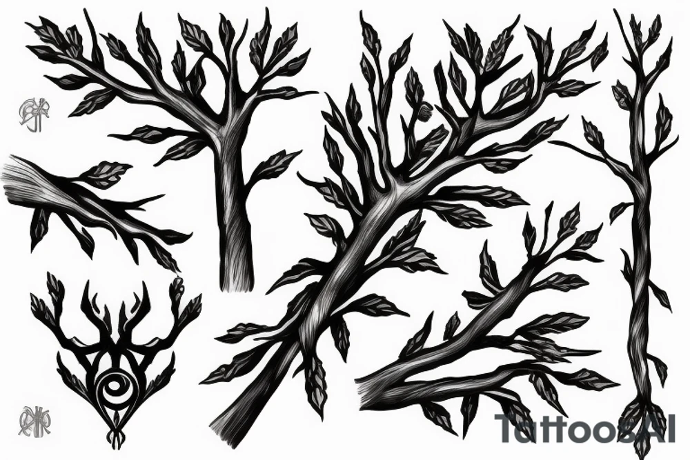 thorn branch around hand tattoo idea